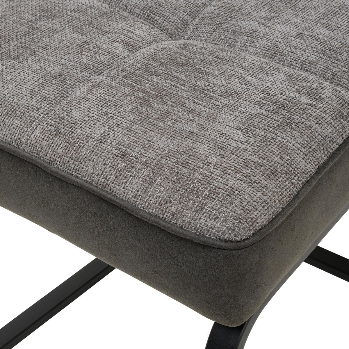 SCHWINGSTUHL   Mikrofaser, Leinenoptik  - Schwarz/Grau, KONVENTIONELL, Textil/Metall (49/91/60cm) - MID.YOU