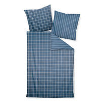 WENDEBETTWÄSCHE Makosatin  - Türkis/Blau, Basics, Textil (135/200cm) - Janine