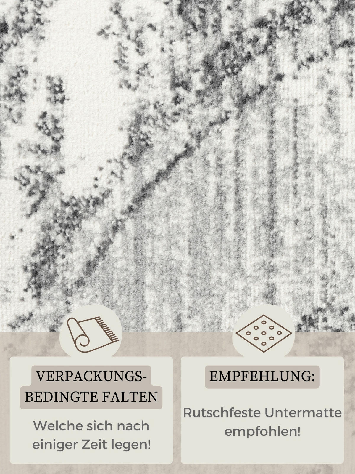 FLACHWEBETEPPICH 120 cm Gloria Creme, Grau  - Creme/Grau, Design, Kunststoff/Textil (120cm)