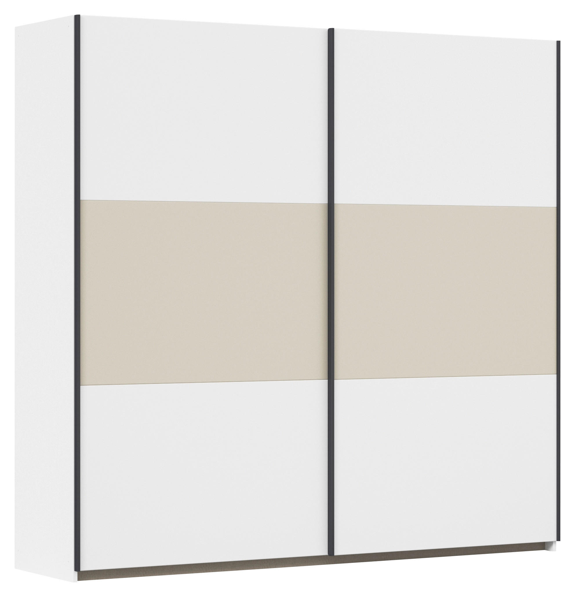 SCHWEBETÜRENSCHRANK in Weiss, Champagner  - Weiss/Champagner, Modern, Holzwerkstoff/Metall (218/210/59cm) - Rauch Möbel
