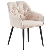 ARMLEHNSTUHL  in Eisen Webstoff  - Beige/Schwarz, Design, Textil/Metall (56/82/61,5cm) - Novel