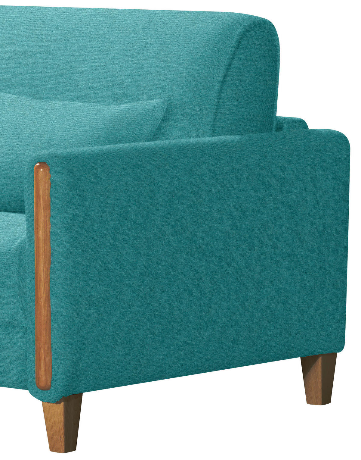 SCHLAFSOFA in Flachgewebe Türkis, Buchefarben  - Türkis/Buchefarben, Design, Holz/Textil (174/88/104cm) - Niels Andersson