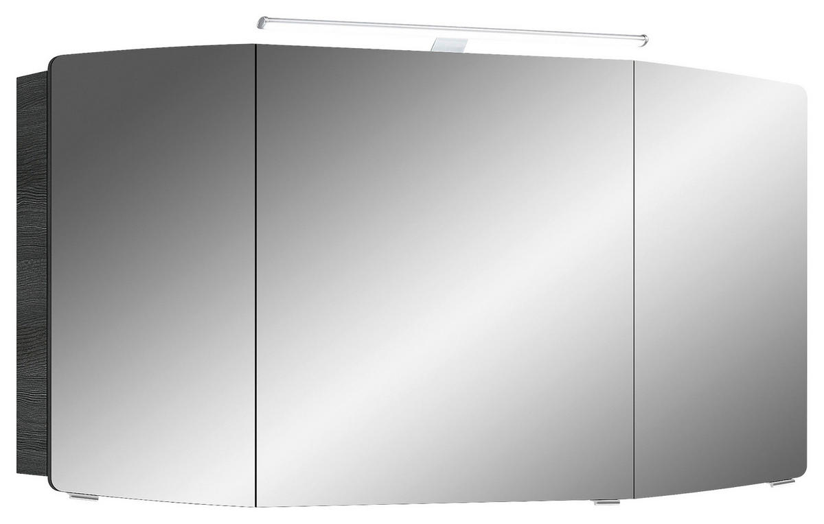 SPIEGELSCHRANK 120/67/17 cm  - Chromfarben/Graphitfarben, KONVENTIONELL, Glas/Holzwerkstoff (120/67/17cm) - Pelipal