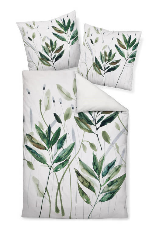 BETTWÄSCHE 155/220 cm Makosatin  - Grün, Design, Textil (155/220cm) - Janine