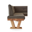 ECKBANK 205/155 cm Jacquard, Flachgewebe Braun Balkeneiche massiv   - Eichefarben/Braun, Natur, Holz/Textil (205/155cm) - Moderano
