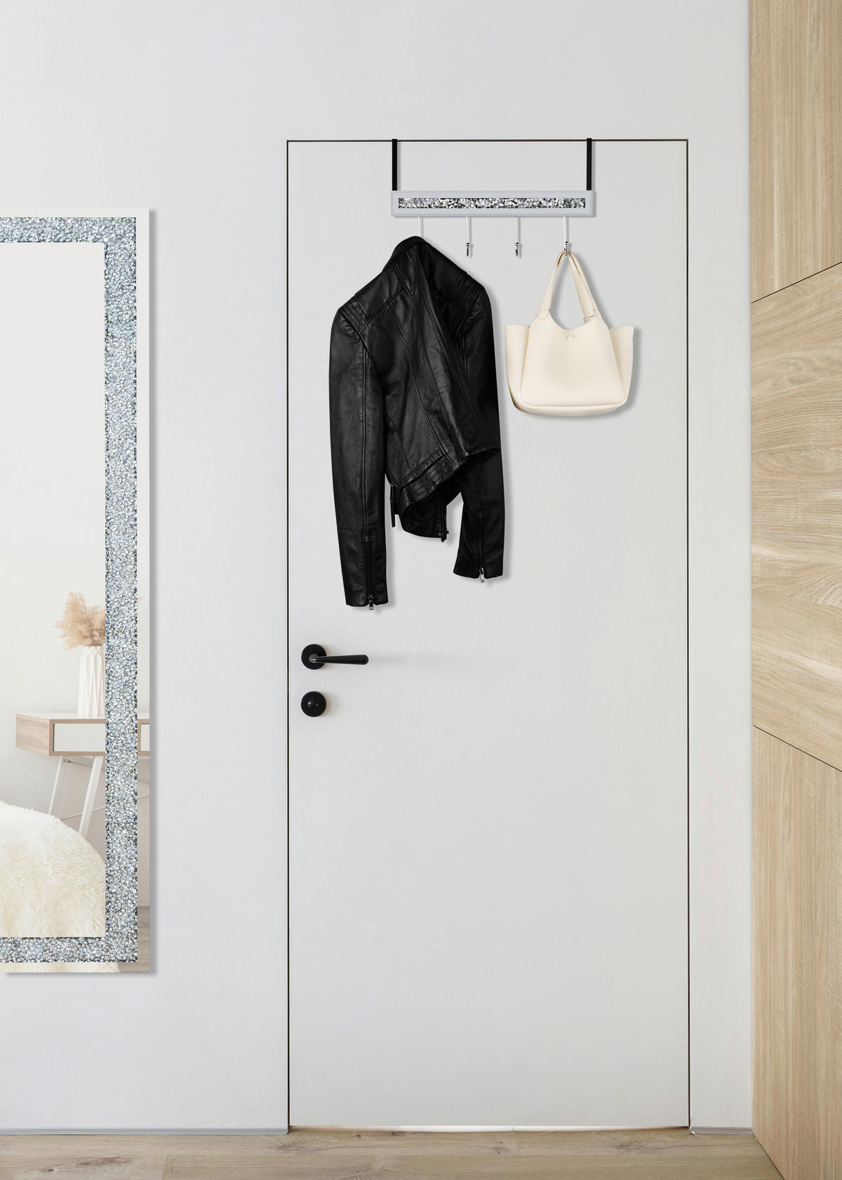 TÜRGARDEROBE  in Klar, Schwarz  - Klar/Schwarz, Trend, Glas (40/12,5/9cm) - Boxxx