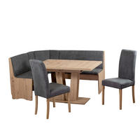 ECKBANKGRUPPE Mikrofaser Grau, Eiche Artisan  - Eiche Artisan/Grau, KONVENTIONELL, Holz/Textil (125/89/165cm) - MID.YOU