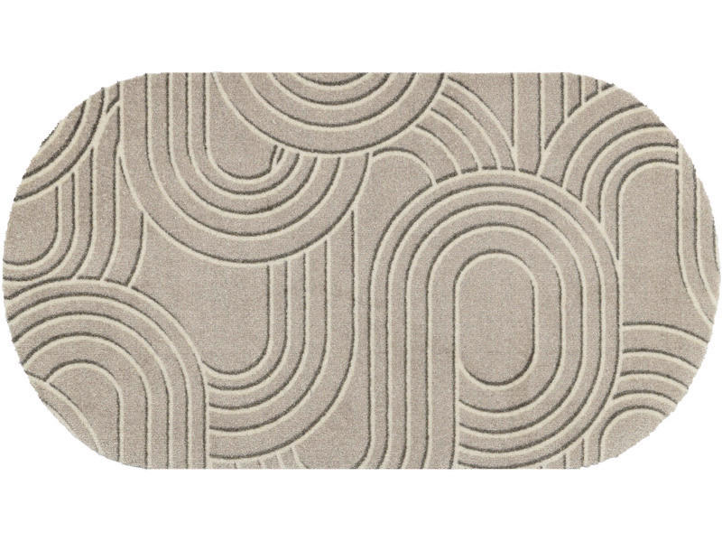 FUßMATTE  50/90 cm  Beige  - Beige, KONVENTIONELL, Kunststoff/Textil (50/90cm) - wash+dry