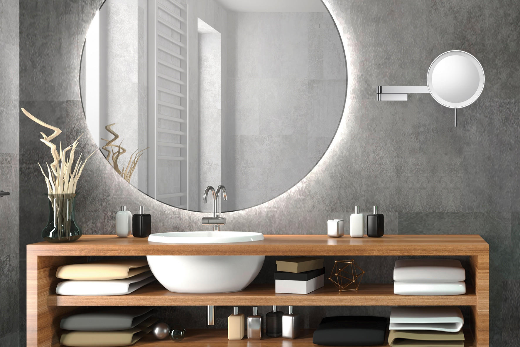 WANDSPIEGEL Edelstahlfarben  - Edelstahlfarben, Basics, Glas/Metall (38/26,3/7,5cm) - Zack