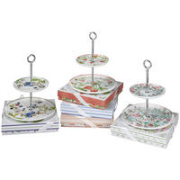 ETAŽER        22,5/23,5 cm      - modra/rumena, Trend, kovina/keramika (22,5/23,5cm)