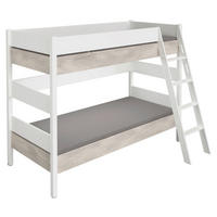 ETAGENBETT 90/200 cm,  in Weiß, Silbereichenfarben, Leiter  - Weiß/Silbereichenfarben, Basics, Holz/Holzwerkstoff (90/200cm) - Paidi