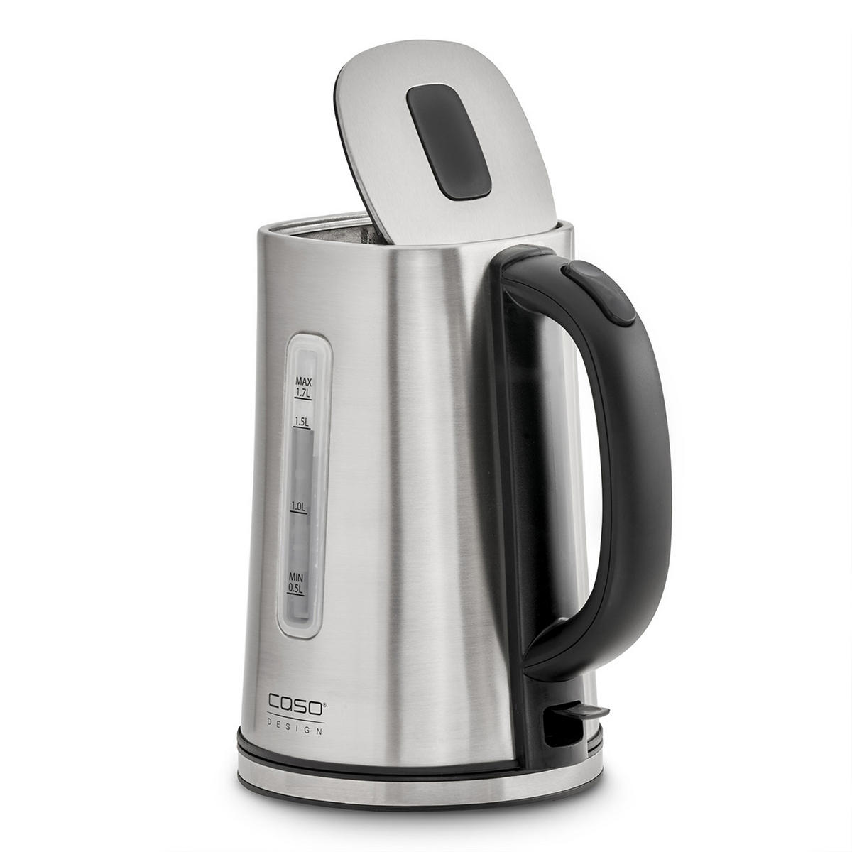 WASSERKOCHER 1,7 l  - Edelstahlfarben/Schwarz, Basics (15,5/24/22cm) - CASO Design