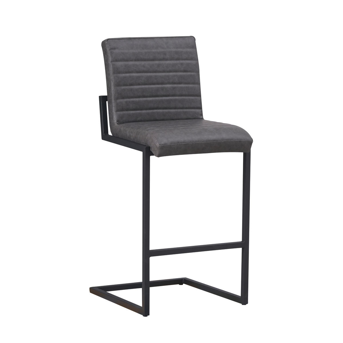 BARHOCKER-SET Lederlook Anthrazit  - Anthrazit/Schwarz, MODERN, Textil/Metall (54/100/58cm) - MID.YOU