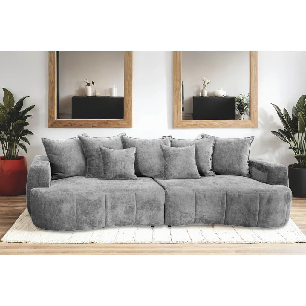 Thumbnail - Livetastic Boxspringsofa, Grau, Textil, 4-Sitzer, Füllung: Schaumstoff, 292x71-99x127 cm, Rücken echt, Wohnzimmer, Sofas...