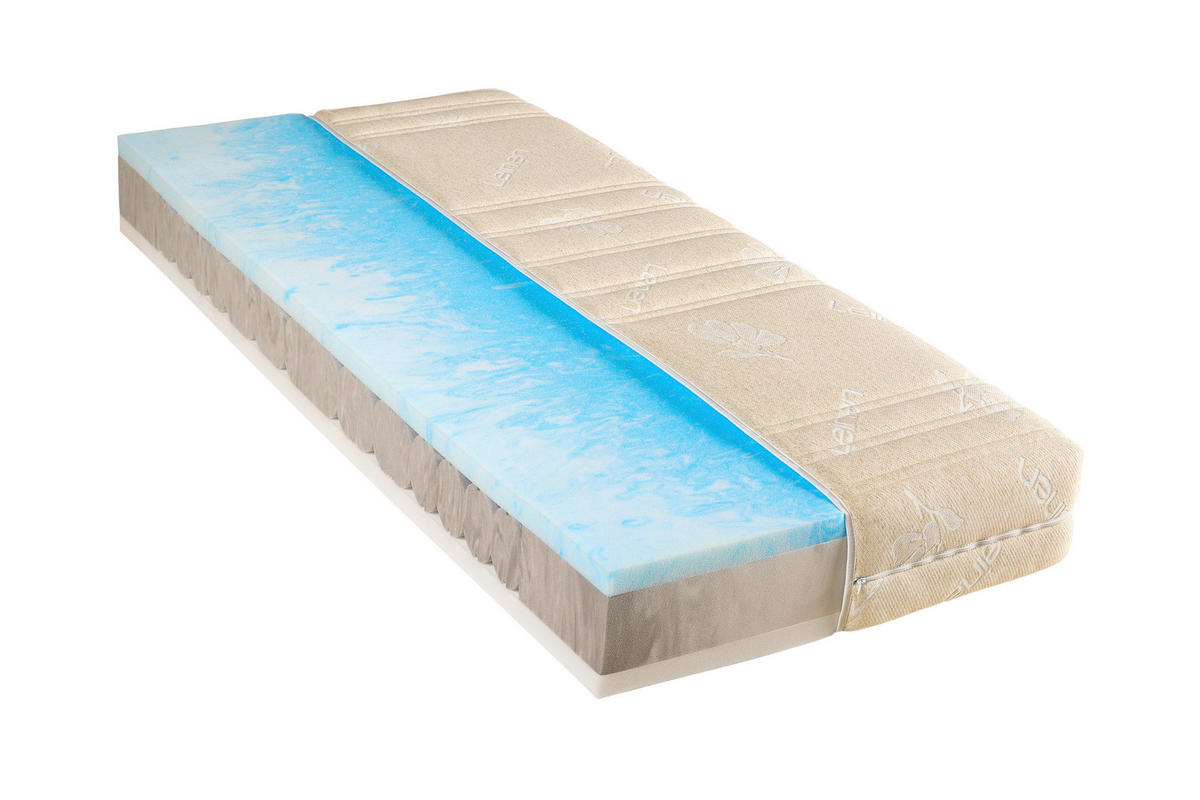KOMFORTSCHAUMMATRATZE 90/200 cm Höhe ca. 24 cm 7 -Zonen - Beige/Naturfarben, Basics, Textil (90/200cm) - Bio:Vio