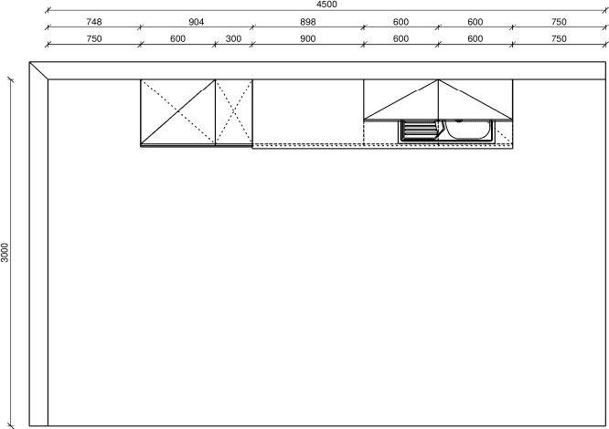 KÜCHENLEERBLOCK 300 cm   in Anthrazit, Eichefarben  - Edelstahlfarben/Eichefarben, Design, Holzwerkstoff/Metall (300cm) - Welnova