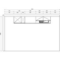 KÜCHENLEERBLOCK 300 cm   in Grau, Weiß, Eichefarben  - Edelstahlfarben/Eichefarben, Design, Holzwerkstoff/Metall (300cm) - Welnova