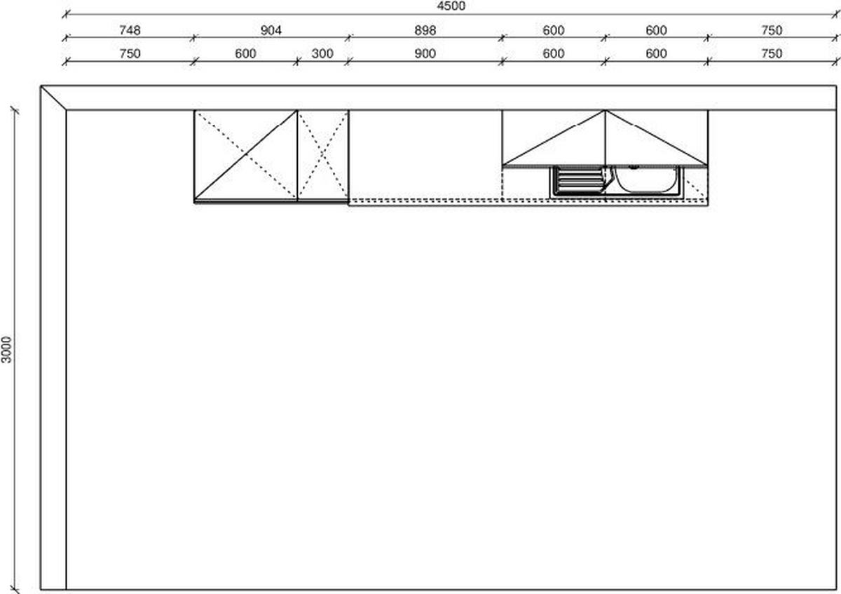 KÜCHENLEERBLOCK 300 cm   in Grau, Weiß, Eichefarben  - Edelstahlfarben/Eichefarben, Design, Holzwerkstoff/Metall (300cm) - Welnova