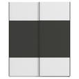 SCHWEBETÜRENSCHRANK 162/223/68 cm 2-türig Graphitfarben, Weiß  - Schwarz/Graphitfarben, KONVENTIONELL, Holzwerkstoff/Metall (162/223/68cm) - Novel