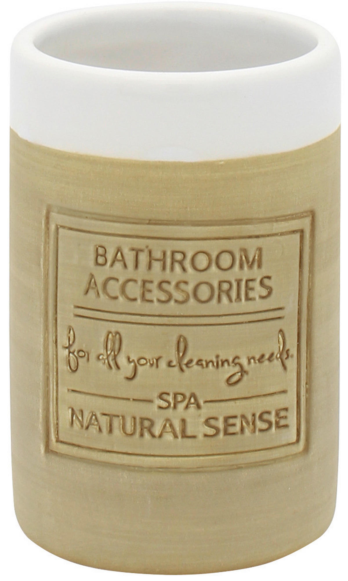 KELÍMEK NA ZUBNÍ KARTÁČEK hnědá, bílá - bílá/hnědá, Basics, keramika (6,9/10,6/6,9cm) - Sadena