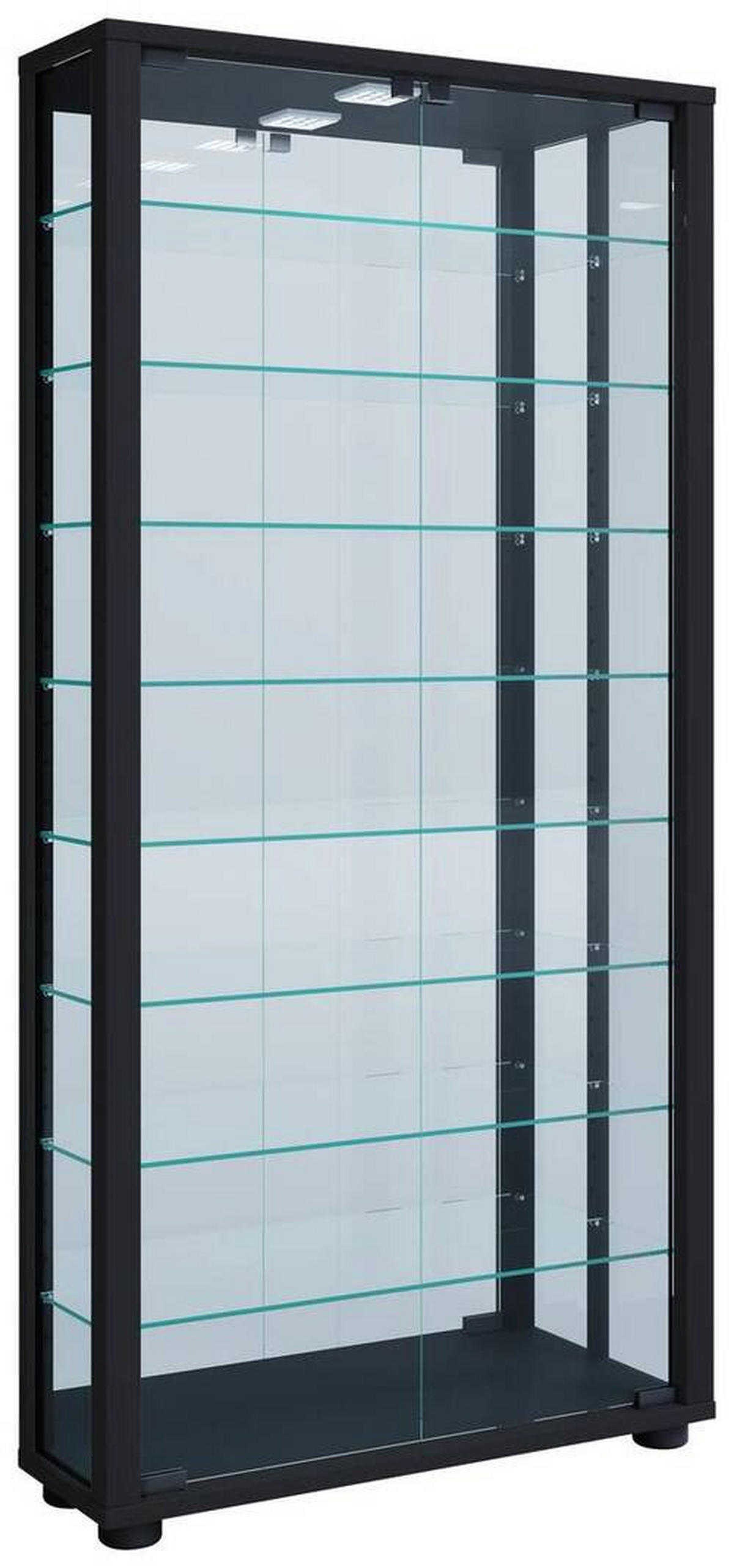 HÄNGEVITRINE in Schwarz  - Schwarz, Modern, Glas/Holzwerkstoff (59/114,3/18cm) - MID.YOU