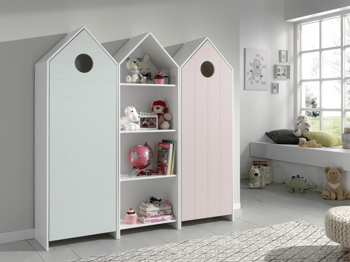  KINDERKLEIDERSCHRANK Weiß, Mintgrün  - Weiß/Mintgrün, MODERN, Holzwerkstoff (57,6/171,3/37cm) - MID.YOU