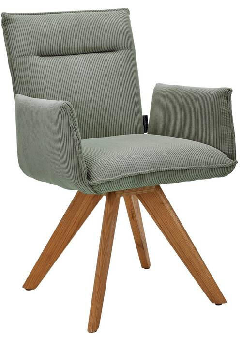 ARMLEHNSTUHL  in Cord  - Waldgrün/Wildeiche, Design, Holz/Textil (59/87/62cm) - Johann Jakob