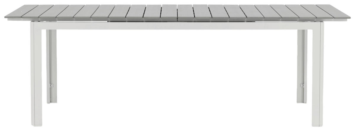 GARTENTISCH Metall Grau, Weiß rechteckig  - Weiß/Grau, KONVENTIONELL, Metall (229/100/75cm) - Gardenson