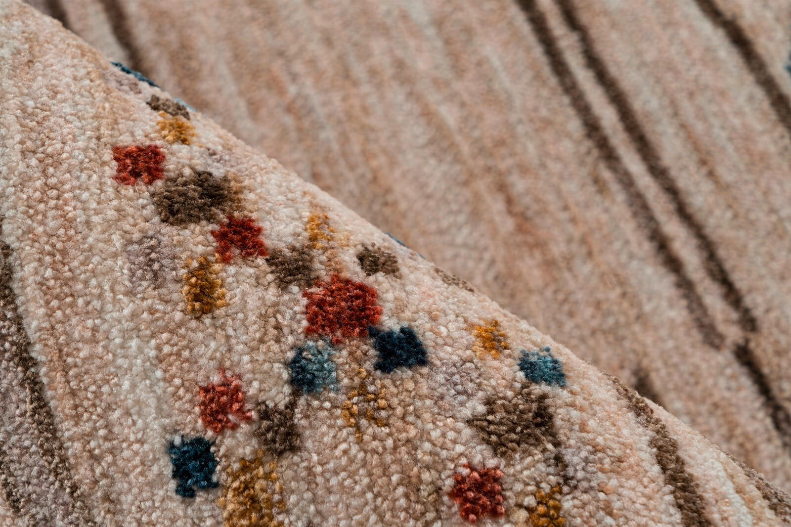 Thumbnail - Kayoom Flachwebeteppich Jaka, Dunkelgrau, Beige, Textil, Struktur, rechteckig, 120x170 cm, für Fußbodenheizung geeignet,...