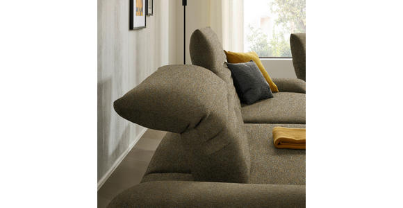 ECKSOFA  in Bouclé Khaki  170-195/280 cm  - Khaki/Schwarz, Design, Textil/Metall (170-195/280cm) - Dieter Knoll