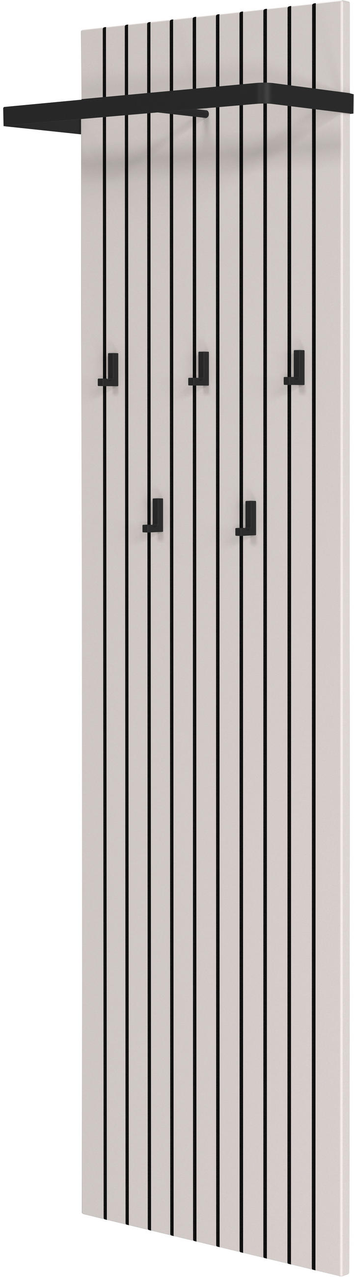 GARDEROBENPANEEL  in 46/160/18 cm  - Kaschmir/Schwarz, Design, Holzwerkstoff/Metall (46/160/18cm) - Voleo