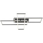 DECKENLEUCHTE    82,5/55/8 cm  - Chromfarben/Schwarz, Trend, Kunststoff/Metall (82,5/55/8cm) - Novel