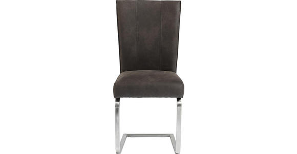 SCHWINGSTUHL in Metall, Textil Anthrazit, Edelstahlfarben - Edelstahlfarben/Anthrazit, Design, Textil/Metall (42/99/57cm) - Valnatura