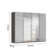 SCHWEBETÜRENSCHRANK SALIGO - Chromfarben/Graphitfarben, Design, Glas/Holzwerkstoff (271/235/68cm) - Novel