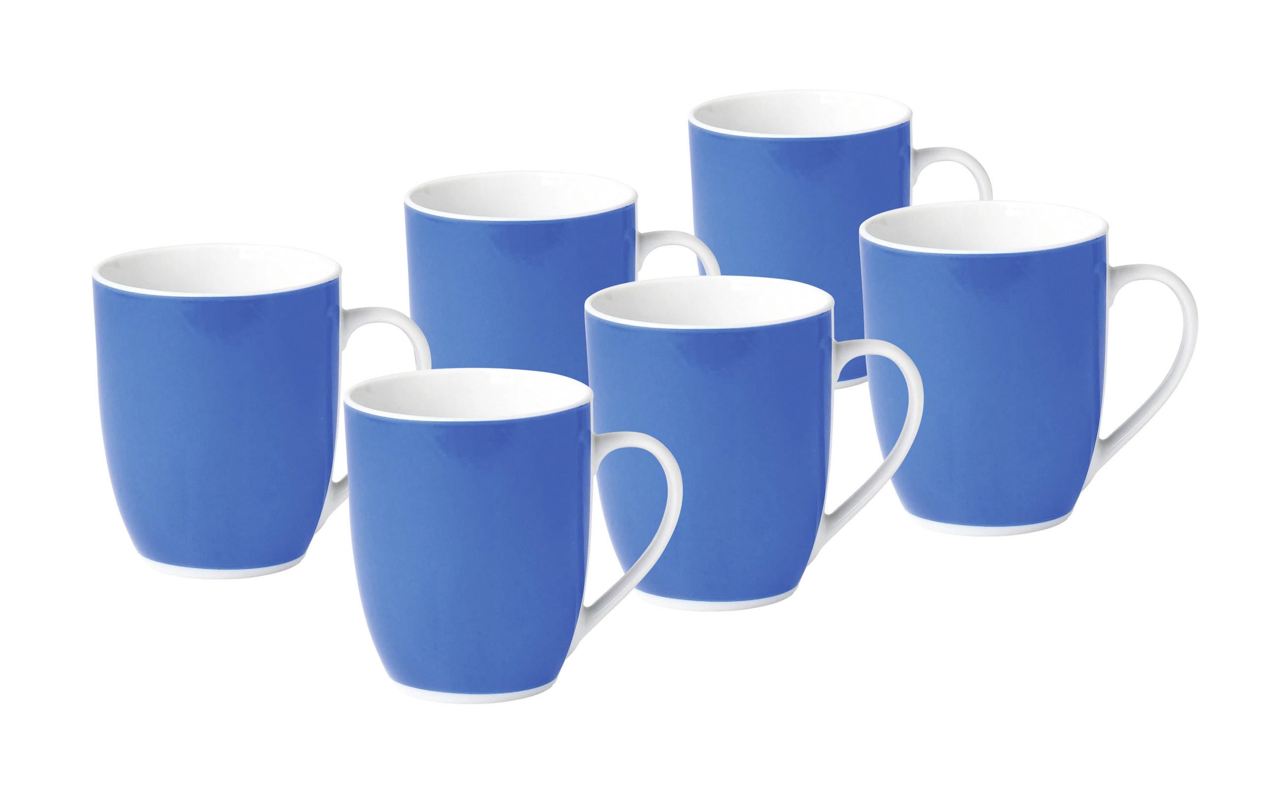 KAFFEEBECHERSET VARIO - Blau/Weiß, Basics, Keramik (25,5/21,5/9,5cm)