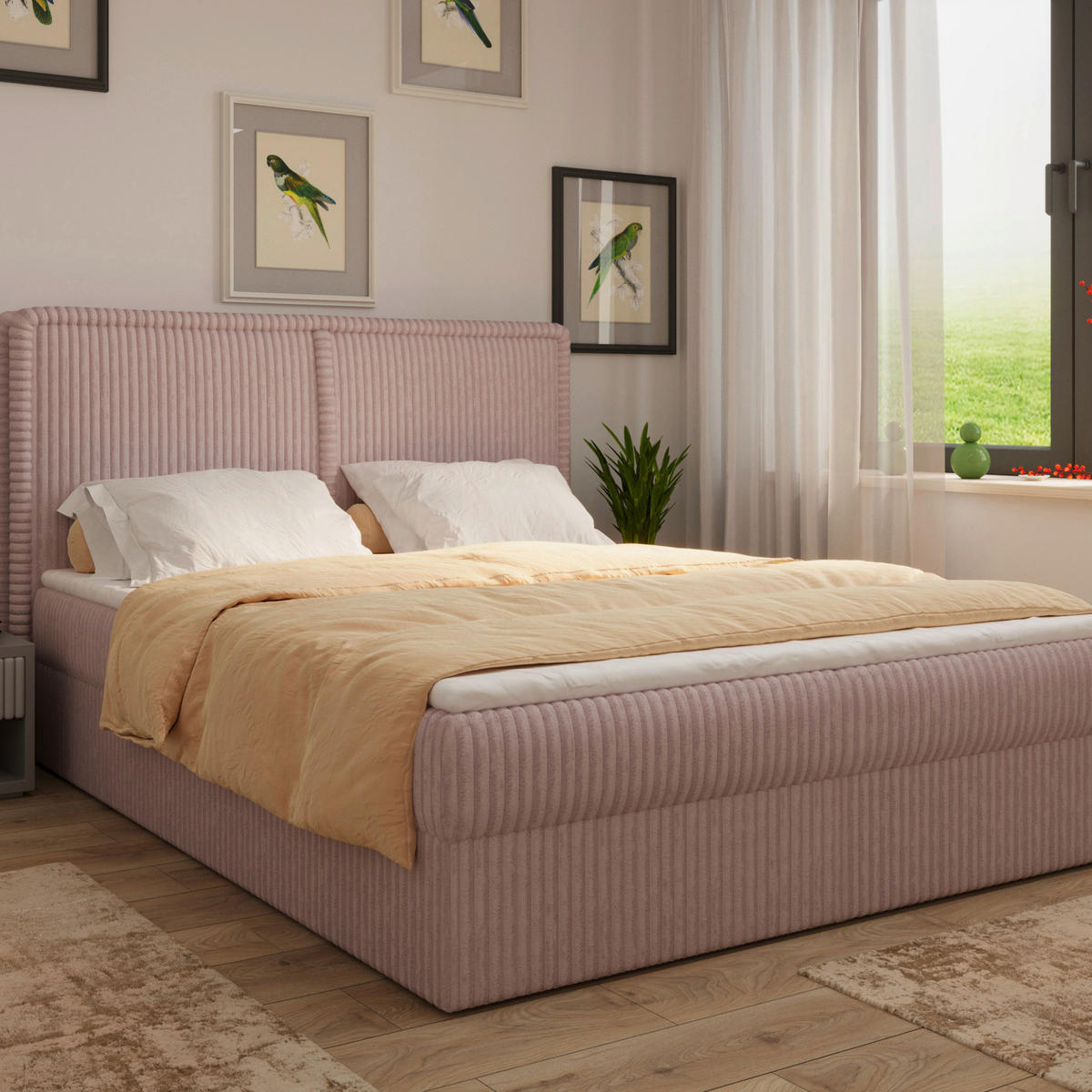 BOXBETT 140/200 cm  in Pink  - Pink/Schwarz, MODERN, Holz/Kunststoff (140/200cm) - MID.YOU