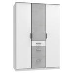 KLEIDERSCHRANK  in Grau, Weiß  - Alufarben/Weiß, KONVENTIONELL, Holzwerkstoff/Kunststoff (135/199/58cm) - Carryhome