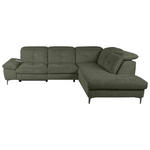 ECKSOFA Dunkelgrün Webstoff  - Dunkelgrün/Schwarz, KONVENTIONELL, Textil/Metall (288/225cm) - Carryhome