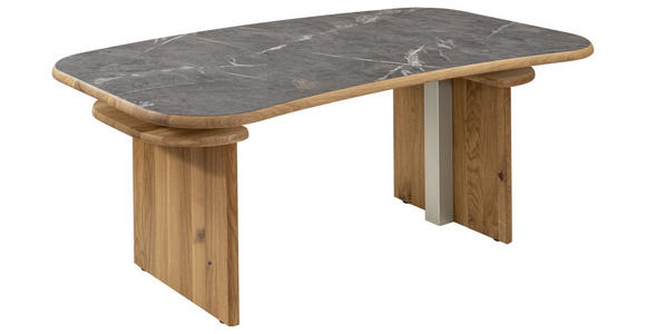 COUCHTISCH in Holz, Metall, Kunststoff 120/70/54(82) cm - Eichefarben/Silberfarben, KONVENTIONELL, Holz/Kunststoff (120/70/54(82)cm) - Venda