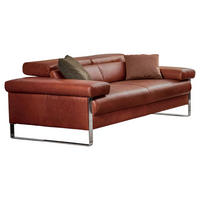 2-SITZER-SOFA Echtleder Braun  - Chromfarben/Braun, Design, Leder (210/71/106cm) - Chilliano