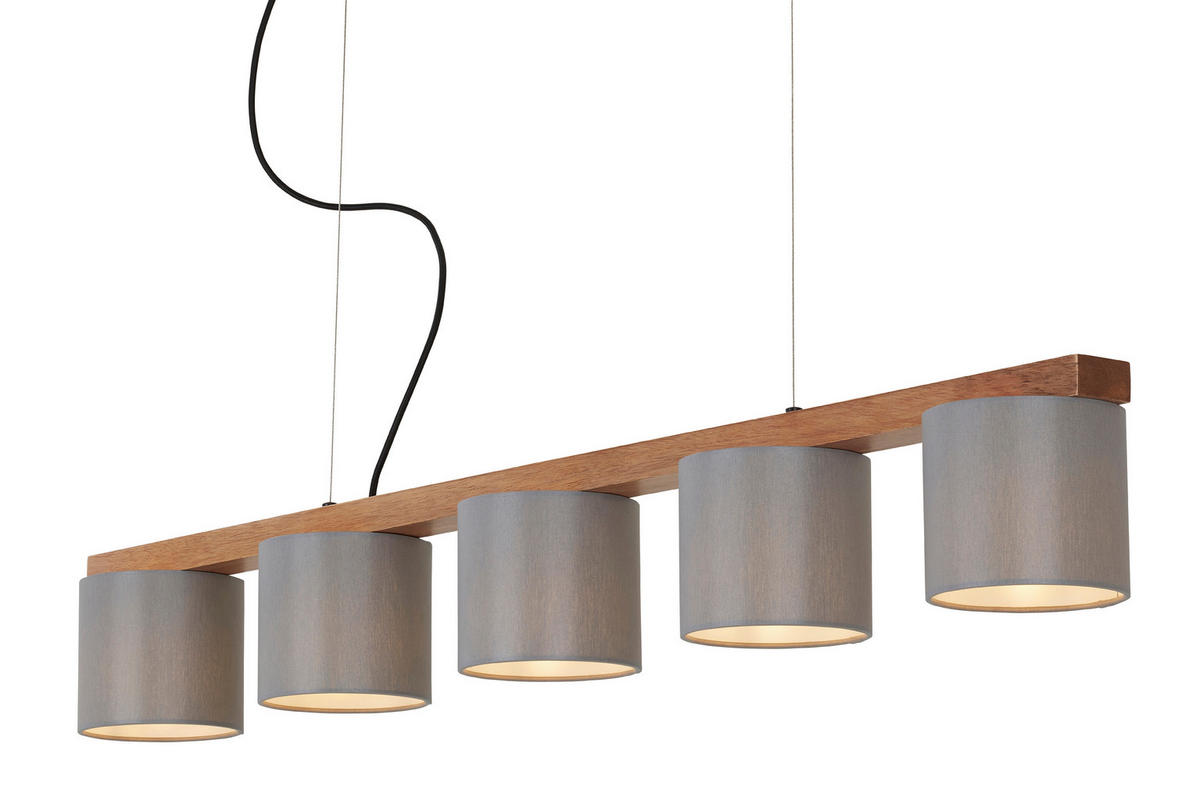 PENDELLEUCHTE Rhon 110/15/13,6 cm  - Schwarz/Grau, Basics, Holz/Kunststoff (110/15/13,6cm)