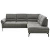 ECKSOFA in Webstoff Grau  - Schwarz/Grau, Design, Textil/Metall (256/206cm) - Beldomo System