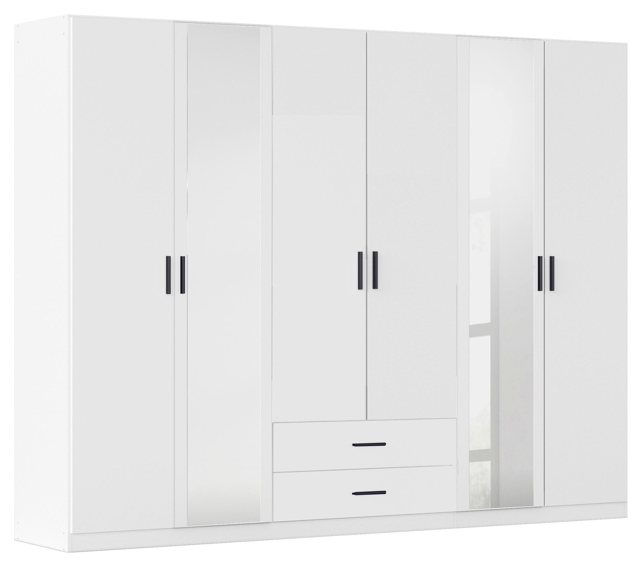 KLEIDERSCHRANK 271/210/54 cm 6-türig Weiß  - Weiß/Grau, KONVENTIONELL, Holzwerkstoff/Kunststoff (271/210/54cm) - Rauch Möbel