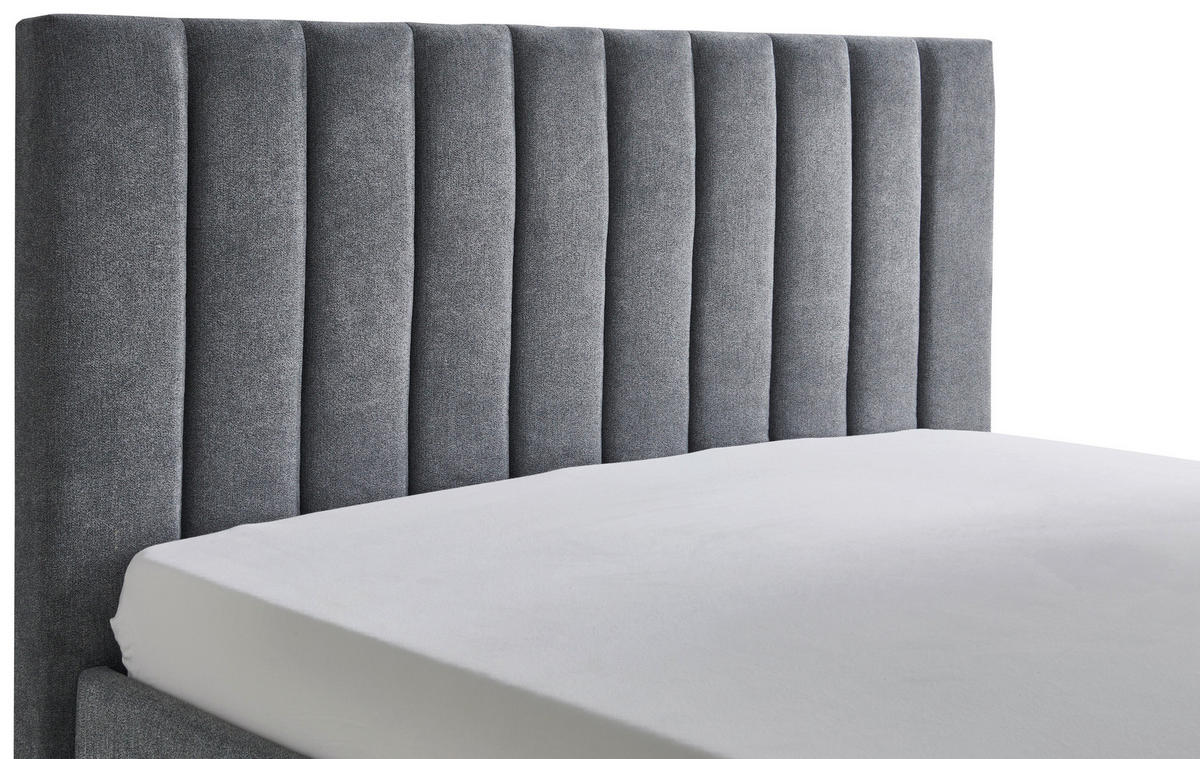 POLSTERBETT 140/200 cm  in Anthrazit  - Anthrazit/Schwarz, Design, Holz/Textil (140/200cm) - Boxxx