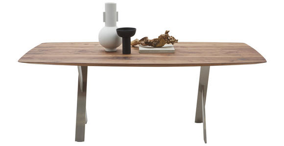 ESSTISCH      - Nussbaumfarben, Design, Holz/Metall (200/100/76cm) - Johann Jakob