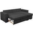 ECKSOFA in Webstoff Anthrazit  - Anthrazit/Schwarz, KONVENTIONELL, Kunststoff/Textil (243/155cm) - Carryhome