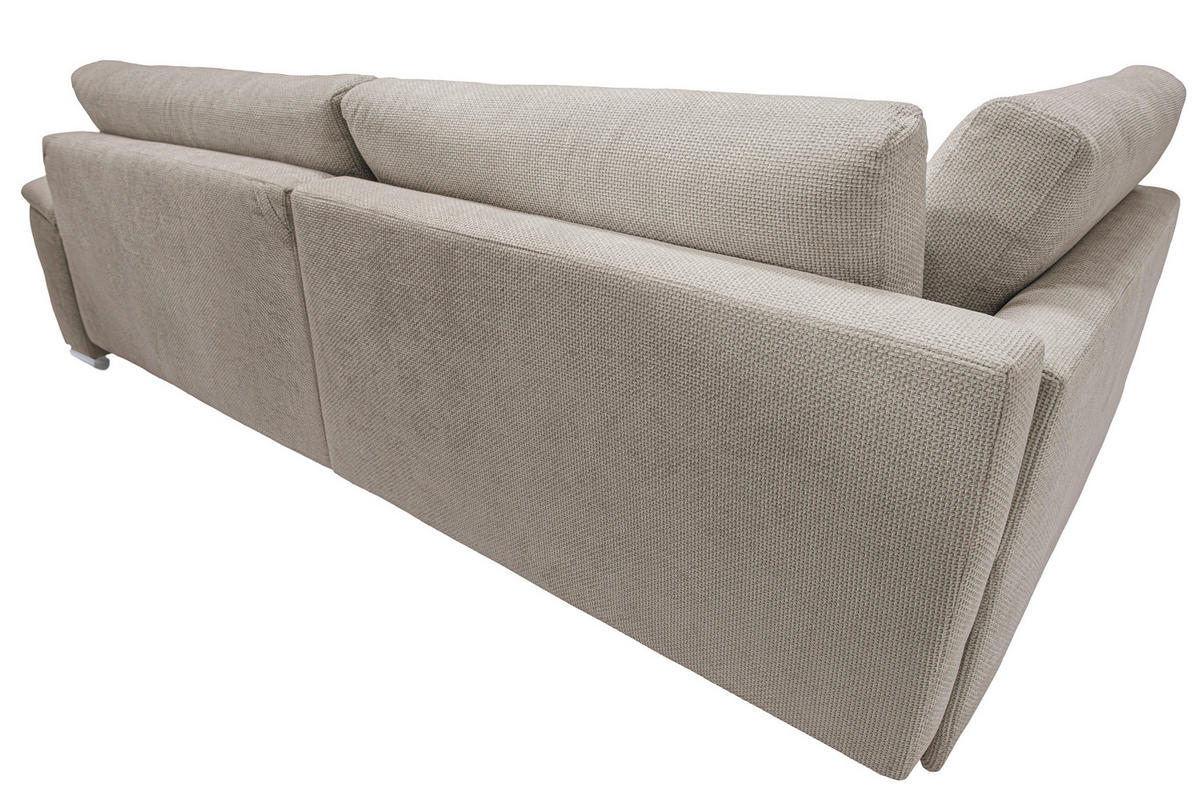 ECKSOFA in Struktur, Chenille Hellbraun  - Hellbraun/Beige, Design, Textil/Metall (178/268cm) - Livetastic