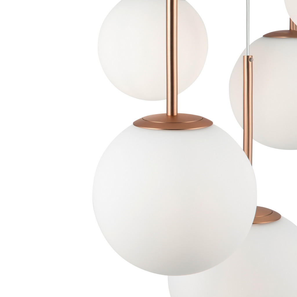 Thumbnail - Maytoni Pendelleuchte Modern, Weiß, Gold, Metall, Glas, Kugel,Kugel, 180x58x58 cm, CE, beliebig kürzbar, gleichmäßige Li...
