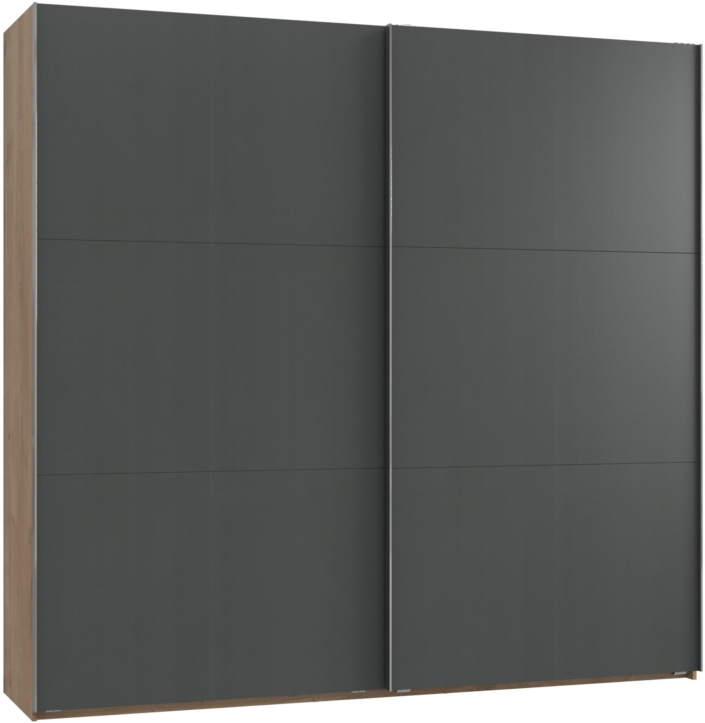 GARDEROB MED SKJUTDÖRRAR 250/236/65 cm 2-dörrar - kromfärg/grafitfärgad, Modern, trämaterial (250/236/65cm) - MID.YOU