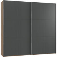GARDEROB MED SKJUTDÖRRAR 250/236/65 cm 2-dörrar - kromfärg/grafitfärgad, Modern, trämaterial (250/236/65cm) - MID.YOU